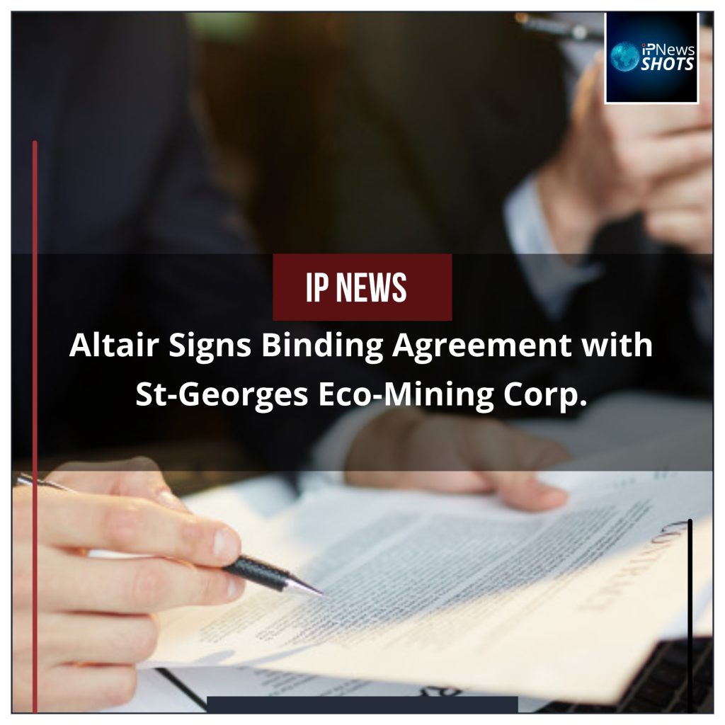 Altair Signs Binding Agreement with St-Georges Eco-Mining Corp.